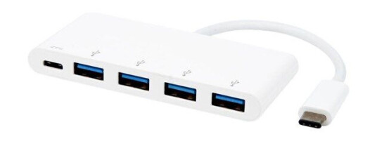 eSTUFF USB-C Charging hub - hub - 4 ports USB-hub - 4 porter - Hvit eSTUFF USB-C Charging hub - hub - 4 ports USB-hub - 4 porter - Hvit