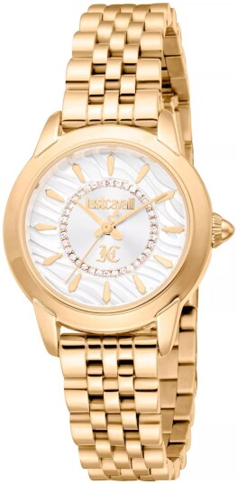 Just Cavalli Dameklokke JC1L333M0025 Allegra Hvit/Gulltonet stål