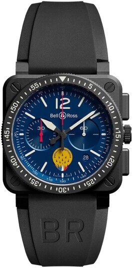 Bell & Ross Herreklokke BR0394 PAF1 CE/SRB Br 03 94 Blå/Gummi