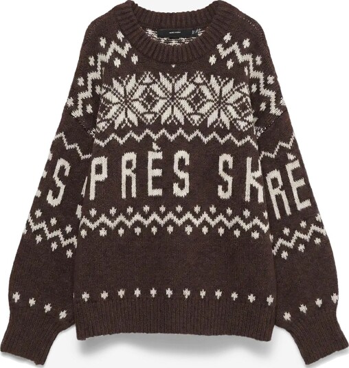 Vero Moda Vmmoritz Ls O Neck Pullover CHOCOLATE TORTE XS