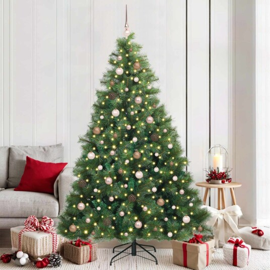  Kunstig juletre med 300 LED grønn 300 cm PVC og metall og plast