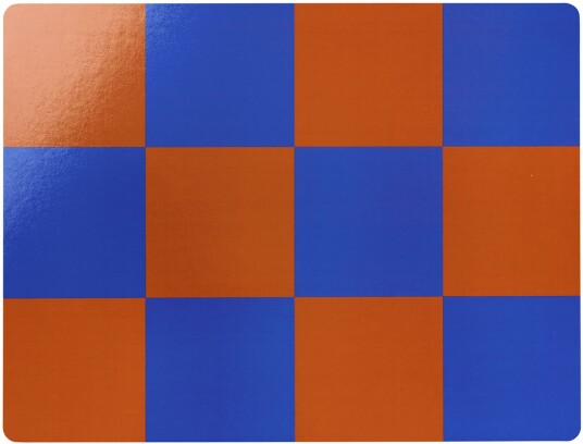 Hem Check Placemat Set Of 2 Terracotta/cobalt Bordbrikker Arthur Arbesser