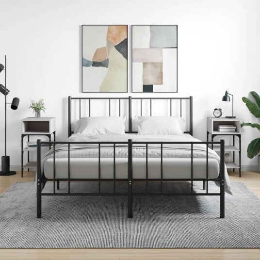 vidaXL Nattbord 2 stk grå sonoma eik 35x34,5x70 cm konstruert tre