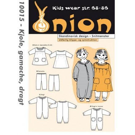 ONION Mønstermal Kids 10015 Kjole gamasjer og dress str 68 86 6 18 mnd 