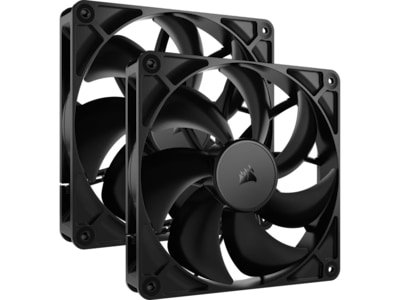 Corsair RS140 140mm Kabinettvifter 2pk Svart med PWM-støtte Corsair RS140 140mm Kabinettvifter 2pk Svart med PWM-støtte