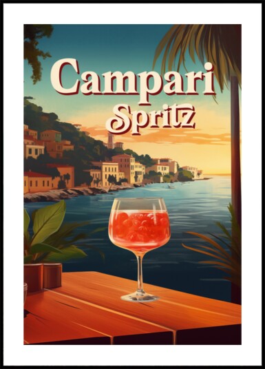 Campari Spritz Seaside Sunset Plakat / 50x70