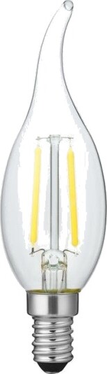 Spl E14 1,5W dimbar LED kronepære med spiss   C35 140lm 2200K klart glass filament   Dimbar : Dimbar Kulør : Ekstra varm