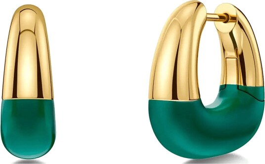 Edblad Lore Hoops L Gold/Green One Size Green ONE SIZE
