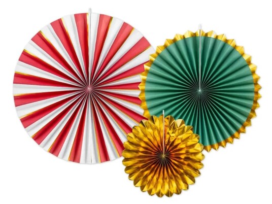PartyDeco Papirvifter Christmas - 3-pakning PartyDeco Papirvifter Christmas - 3-pakning