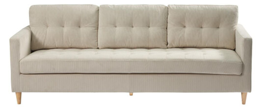 Marino sofa 3 seter fløyel sandfarget.