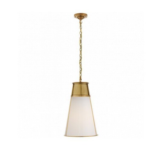 Robinson Large Pendant Antique Brass/White Glass Robinson Large Pendant Antique Brass/White Glass