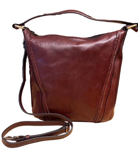 Gianni Conti Tote bag i skinn Mørkebrun
