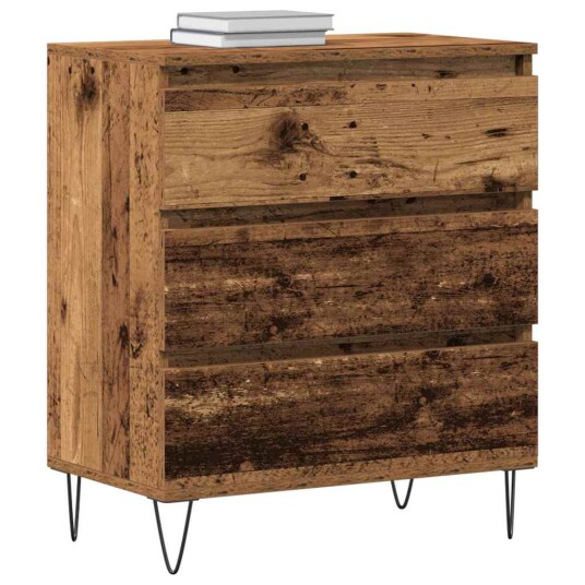 Sideboard med skuffer i gammelt tre 60x35x70 cm konstruert tre