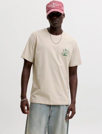 Jack & Jones Jjbrewy Tee Ss Crew Neck Cream XXL