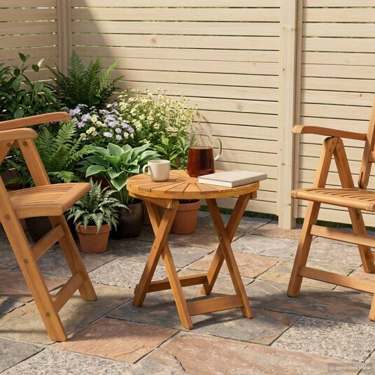 vidaXL Bistrobord Naturlig Ø45 x 45 cm Solid akasietre