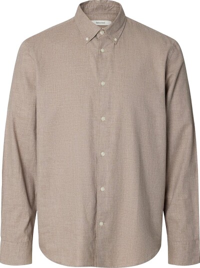 Selected Slmregcole Jay Melange Ls Shirt Noos Beige XL
