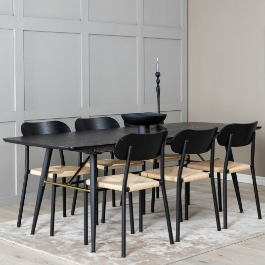 Spisegruppe Venture Home Gold med 6stk Polly Stoler