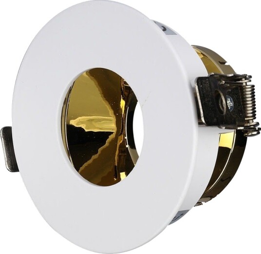 V Tac GU10 innfellingsspot   Rund hvit/gull aluminium hull: Ø7,5 cm mål: Ø8,3 cm