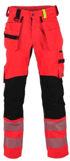 BS Gjøvik Håndverksbukse, HiVis kl.2 Unisex, Str. C64, Rød/Sort BS Gjøvik Håndverksbukse, HiVis kl.2 Unisex, Str. C64, Rød/Sort