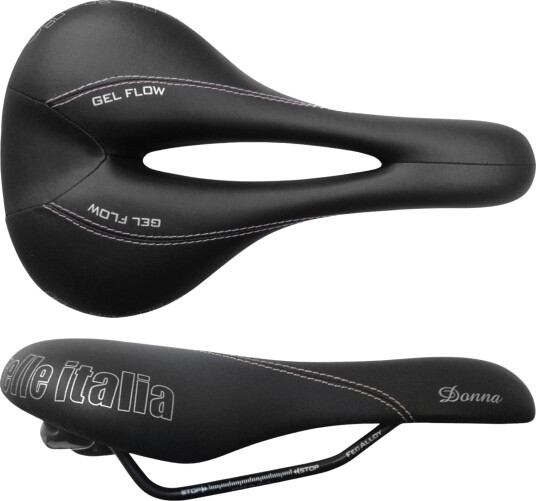Selle Italia Saddle Donna Gel Flow Lady, sykkelsete dame W 160 X L 262 Black