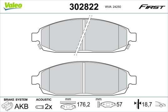 Bremseklosser VALEO 302822