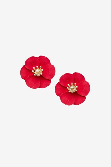 BOW19 Details   Øredobber Flower Small Earrings   Rød