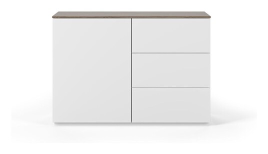 Temahome Join Skjenk, Matt hvit/Valnøtt Topp, 120x50x84 Unoliving