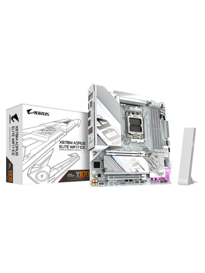 GIGABYTE AORUS X870M Elite Hovedkort med Wi-Fi 7, Micro ATX, AMD AM5