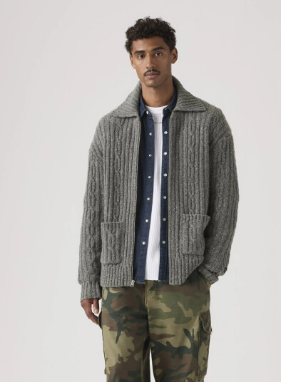 Levi"s® Telegraph Zip Cardigan Quarry Grey S Levi"s® Telegraph Zip Cardigan Quarry Grey S