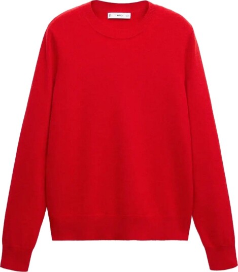 Mango 100% Cashmere Round Neck Sweater RED XL