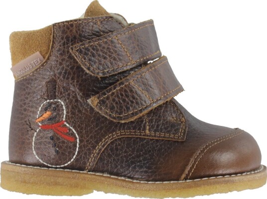 Angulus Cognac/Cognac TEX støvel for nybegynnere med brodert snømann 22 Angulus Cognac/Cognac TEX støvel for nybegynnere med brodert snømann 22