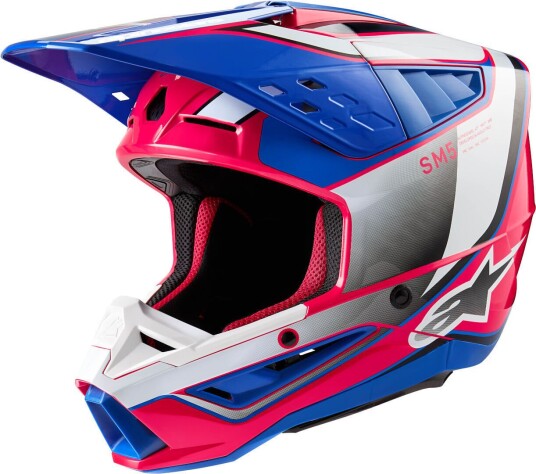 Alpinestars S-M5 Sail 2024 Motocross Hjelm 2XL Hvit Rosa Blå Alpinestars S-M5 Sail 2024 Motocross Hjelm 2XL Hvit Rosa Blå