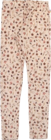 Joha Leggings i 100% merinoull «Flowers» Lys rosa