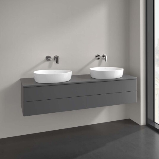 Villeroy & Boch Antao Servantskap med 4 skuffer 160x50x36 cm m/lys Antrasitt Matt