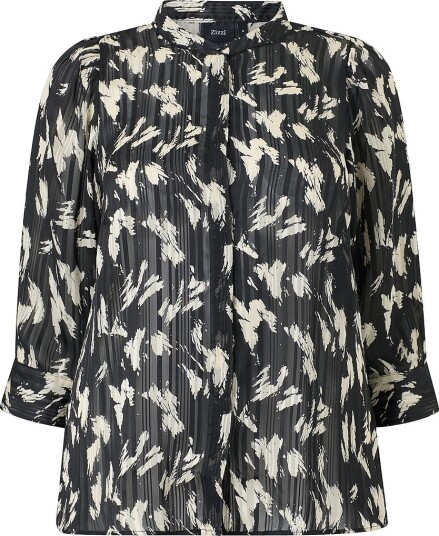 Zizzi Bluse Calucy 3/4 Shirt Svart