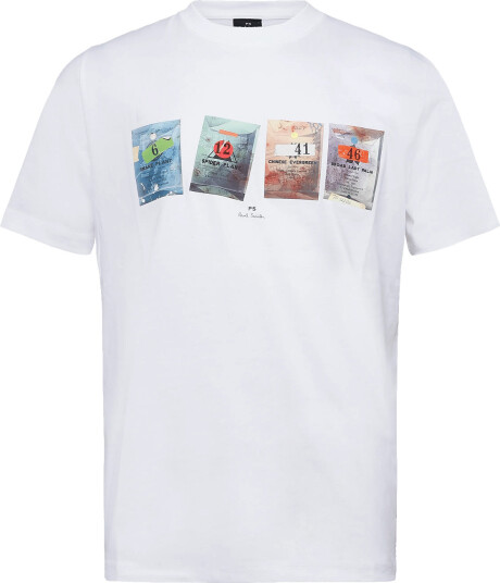PS Paul Smith Mens Reg Fit Ss T Shirt Seeds - White - S