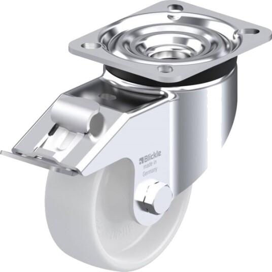 Blickle 609834 Lk-Po 100R-1-Fi Styrehjul Med Brems, Hjuldiameter 100 Mm, Bæreevne (Maks.) 280 Kg 1 Stk