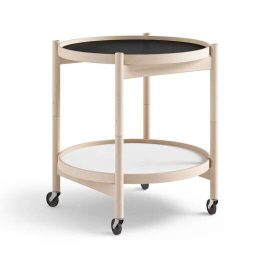 Brdr. Krüger Bølling Tray Table model 50 rullebord base, ubehandlet bøkestativ Brdr. Krüger Bølling Tray Table model 50 rullebord base, ubehandlet bøkestativ