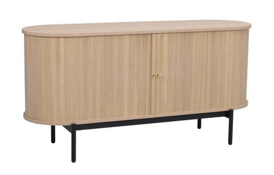 Rowico Home Haddington skjenk Hvitpigmentert eik/svart metall 142 x 42 cm