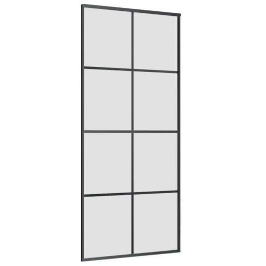 vidaXL Skyvedør med monteringssett svart 90x205 cm ESG-glass