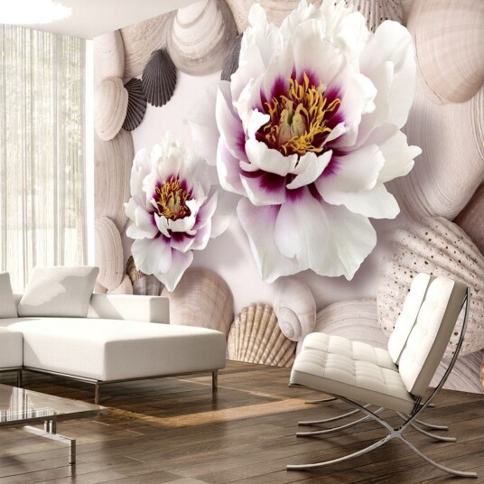 Fototapet Flowers And Shells 300x210 - Artgeist sp. z o. o.