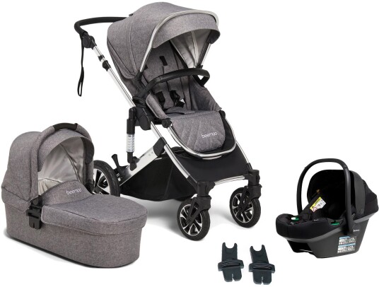 Beemoo Maxi 4 Duovogn Inkl. Beemoo Route i-Size Babybilstol Grey Silver/Black Stone