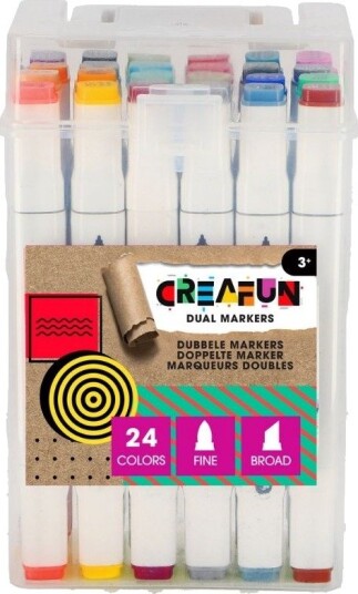 Creafun Dobbelspissede Tusjer 24 Farger Creafun Dobbelspissede Tusjer 24 Farger
