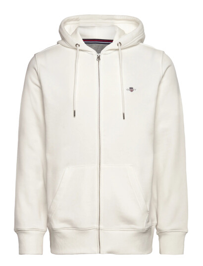 GANT Reg Shield Full Zip Hoodie - White - L