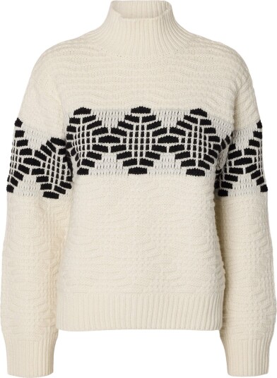 Selected Slwlili Ls Knit High Neck EGRET XXL
