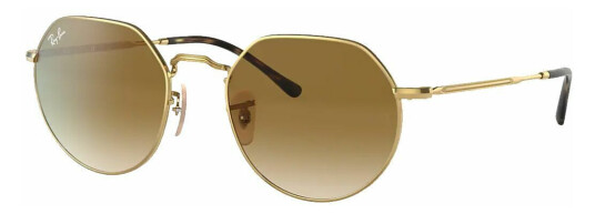 Ray-Ban Jack Polished Gold Light Brown Light Brown unisex