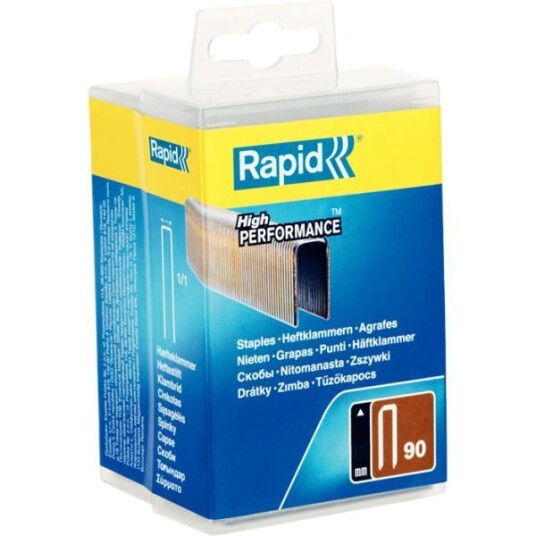 Rapid Dobbeltspiker No. 90 - 25 mm, 3000-pakning, Harpiksbelagt