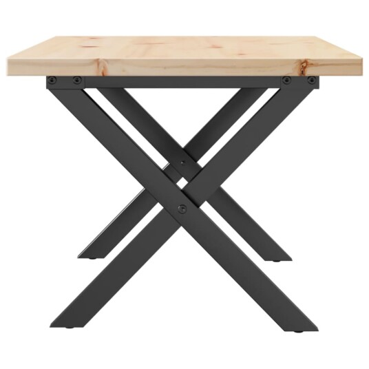  Salongbord X-ramme 80x50x40,5 cm heltre furu og støpejern 3282750