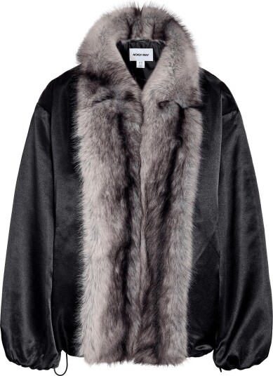 NOISY MAY Nmivy Contrast Collar Loose Bomber   BLACK   M