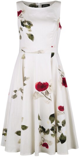 H&R London Rockabilly Middellang kjole Maeva Swing Dress XS til XXL Damer flerfarget